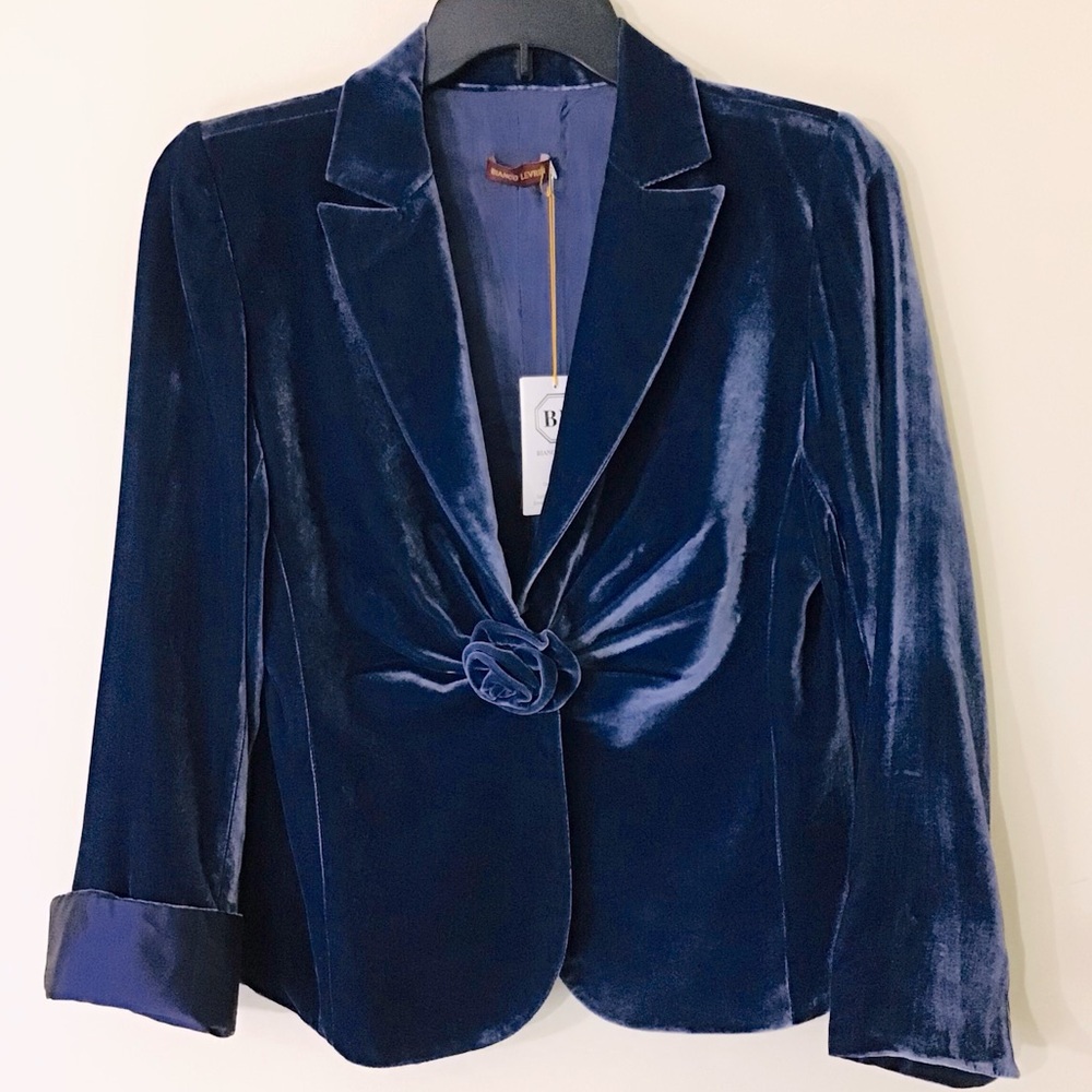 Single-Button Velvet Suit Jacket NWT